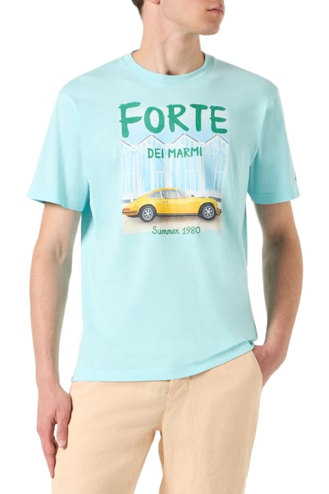Fashion for Men MC2 Saint Barth Man Cotton T-shirt With Forte Dei Marmi Car Print