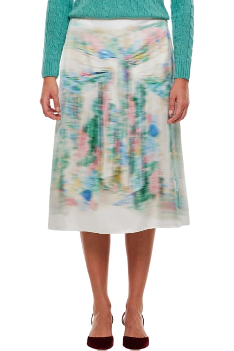 Silk Blend Midi Skirt