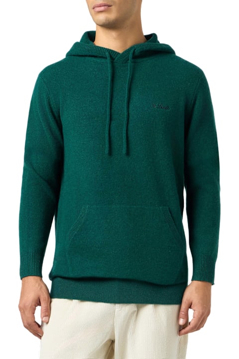 Homeware MC2 Saint Barth Man British Green Lambswool Hooded Sweater Mahony
