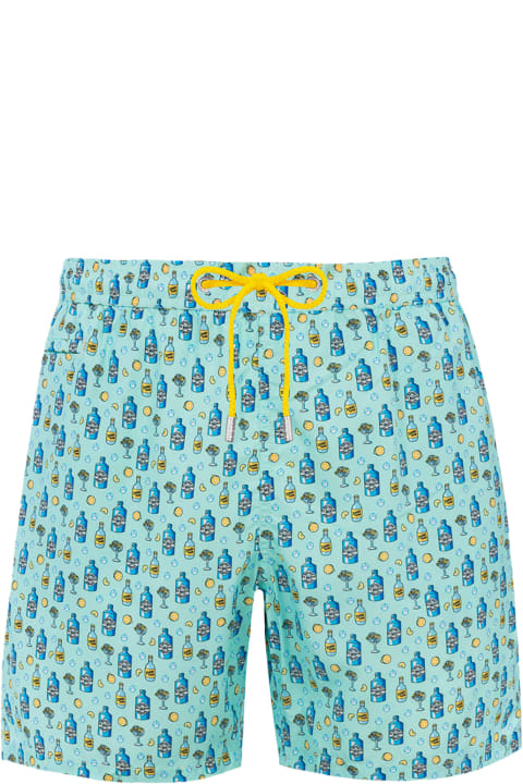 أدوات منزلية MC2 Saint Barth Man Lightweight Fabric Swim-shorts Lighting Micro Fantasy With Gin Tonic Print