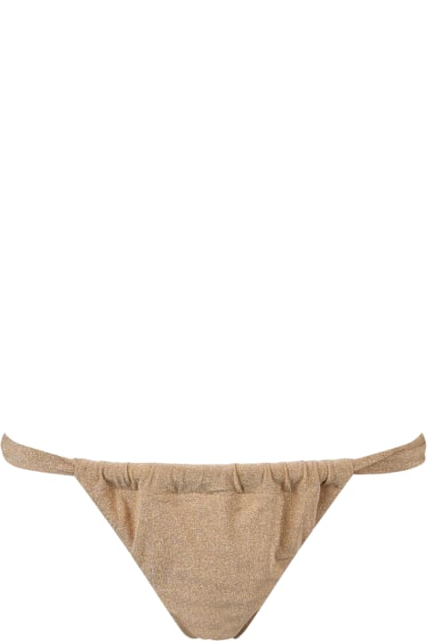 Homeware MC2 Saint Barth Woman Gold Lurex Cheekiest Swim Briefs Noelle