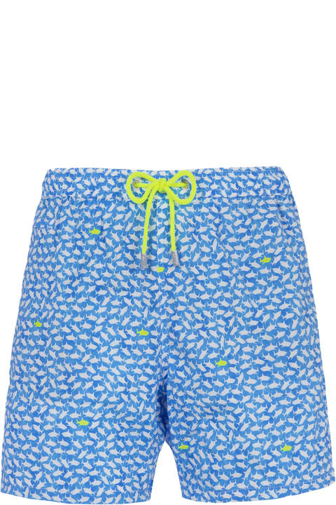 أدوات منزلية MC2 Saint Barth Comfort Light Classic Stretch Swim Shorts With Sharks Print