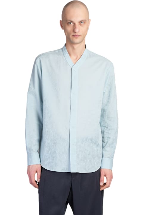 Giorgio Armani for Men Giorgio Armani Shirt In Cyan Cotton