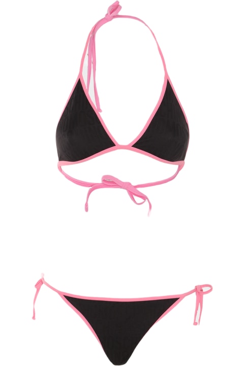 Moschino Swimwear for Women Moschino Black And Pink Bikini Beachwear
