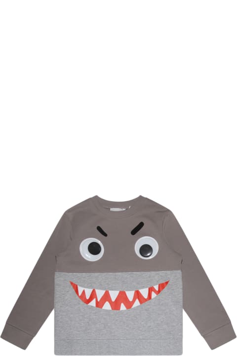 ガールズ トップス Stella McCartney Grey Cotton Shark Face Sweatshirt