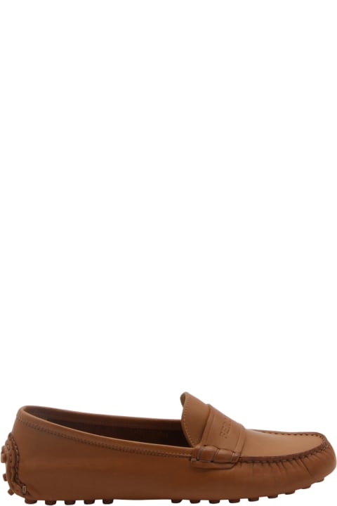 Ferragamo Flat Shoes for Women Ferragamo Brown Leather Loafers