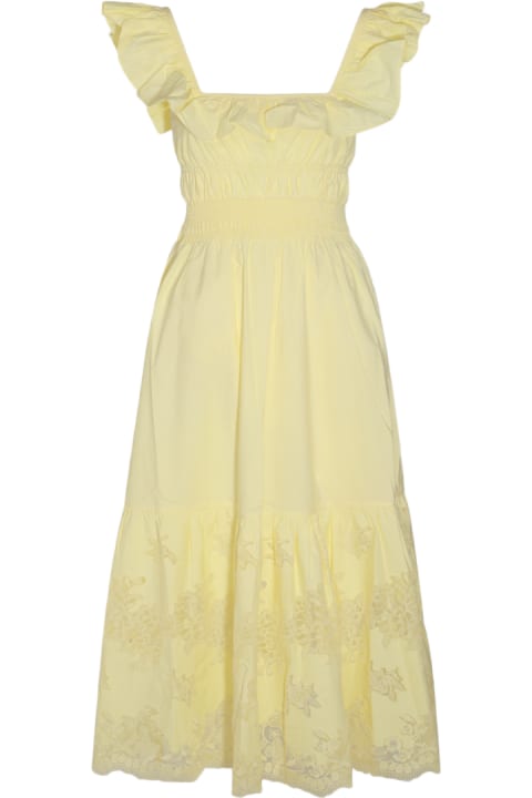 self-portrait Dresses for Women self-portrait Yellow Cotton Midi Dress