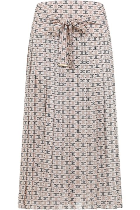 Skirts for Women Celine Plissee Signature Midi Skirt