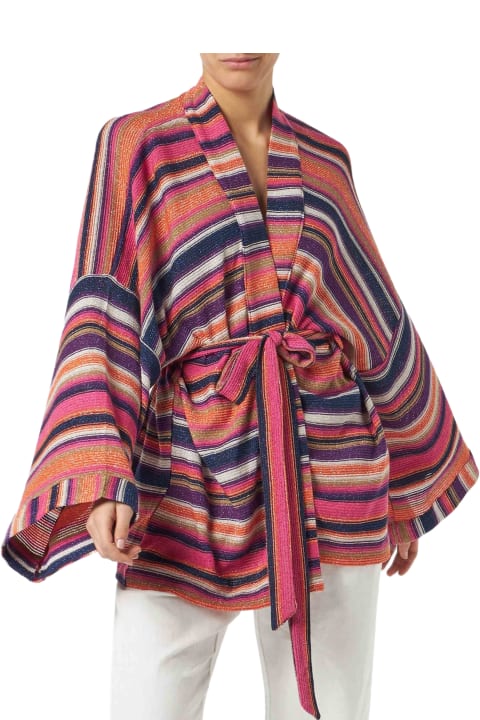 Homeware MC2 Saint Barth Multicolor Violet Knitted Kimono