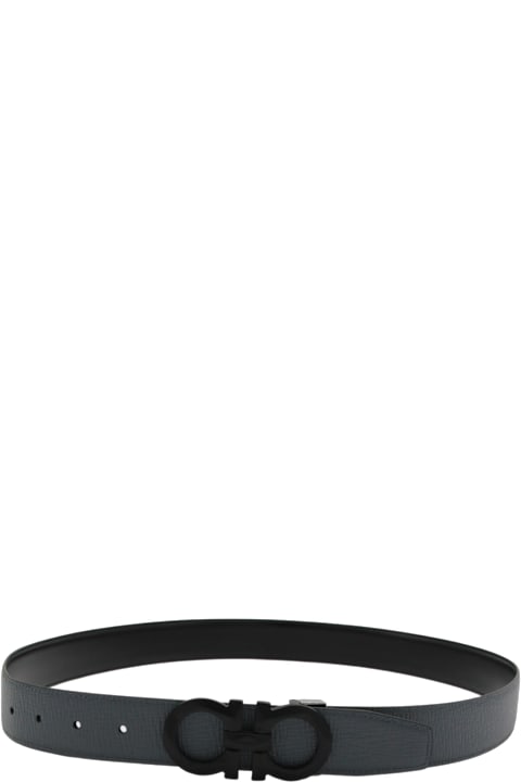 Ferragamo for Kids Ferragamo Dark Gray Leather Belt