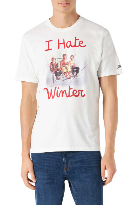 Fashion for Women MC2 Saint Barth Man White T-shirt With I Hate Winter Print