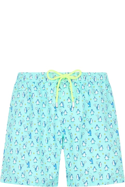 Homeware MC2 Saint Barth Man Lightweight Fabric Swim-shorts Lighting Micro Fantasy With Penguins Print