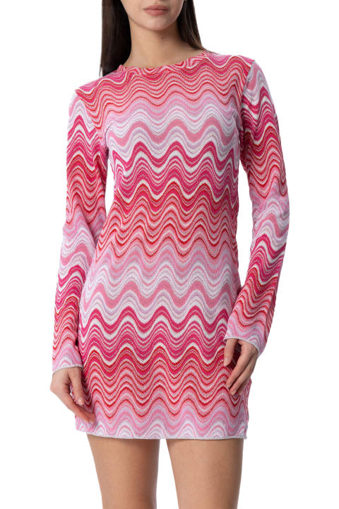 Homeware MC2 Saint Barth Woman Raschel Knit Pink Short Dress Imany