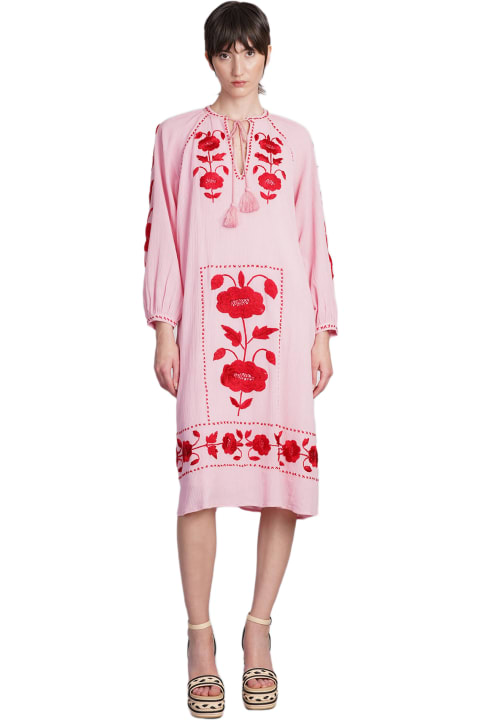 Antik Batik for Women Antik Batik Ila Dress In Rose-pink Cotton
