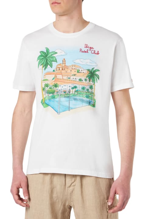 MC2 Saint Barth for Men MC2 Saint Barth Man Cotton T-shirt With Ibiza Padel Club Embroidery