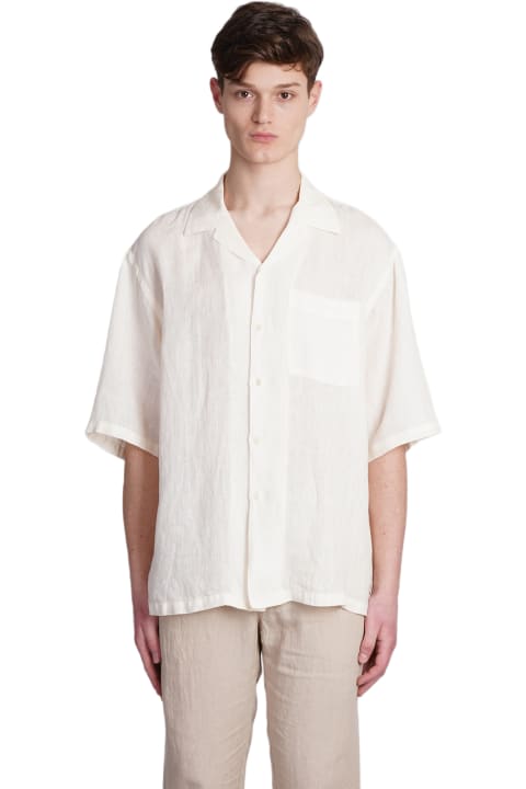120% Lino Shirts for Men 120% Lino Shirt In Beige Linen