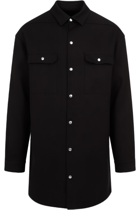 Rick Owens Coats & Jackets for Men Rick Owens Jumbo Fogpocket Silk Wool Shirt