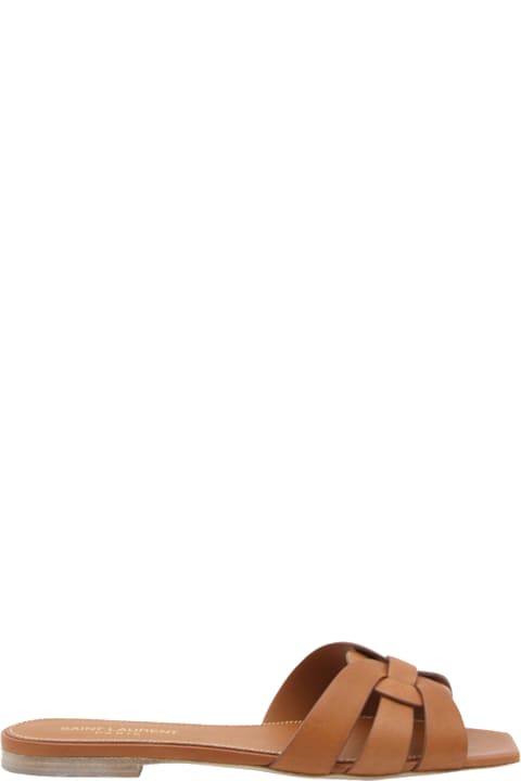 Homeware Saint Laurent Brown Leather Flats