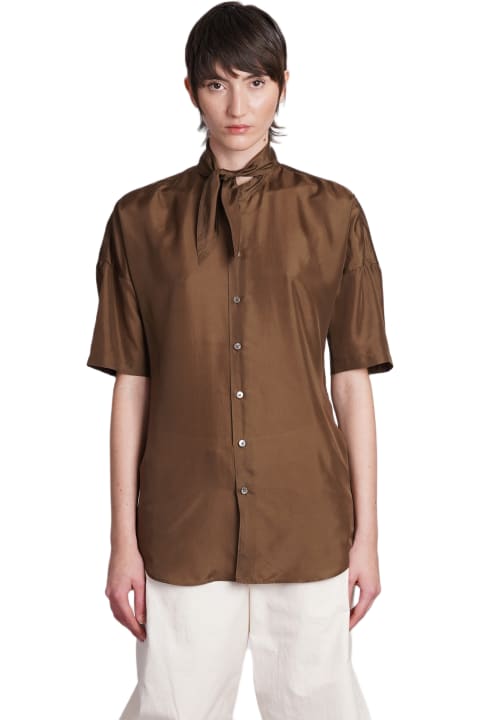 ウィメンズ新着アイテム Lemaire Shirt In Brown Silk