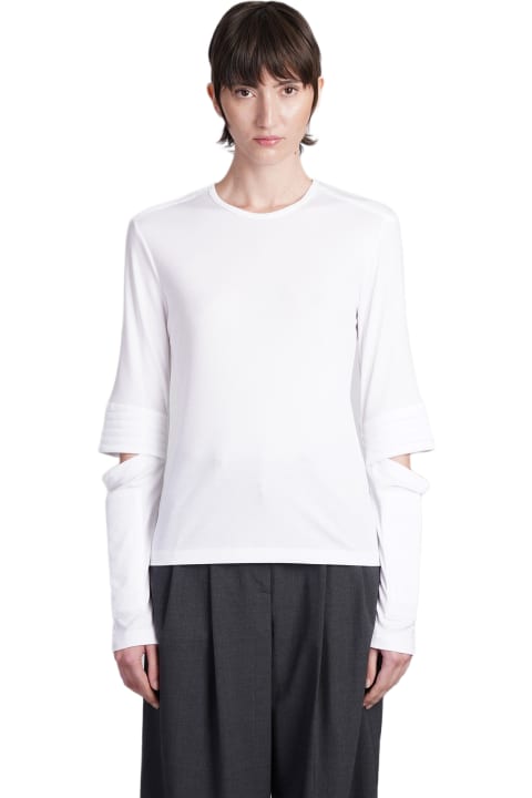 Helmut Lang Topwear for Women Helmut Lang T-shirt In White Wool And Polyester