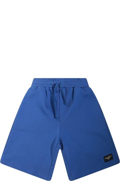 Dolce & Gabbana Bottoms for Boys Dolce & Gabbana Blue Cotton Shorts