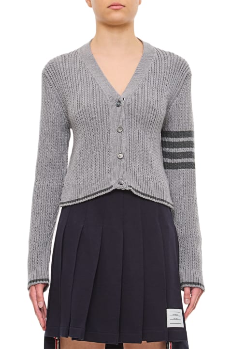 Thom Browne Sweaters for Women Thom Browne Merino Wool Baby Cable V Neck Cardingan