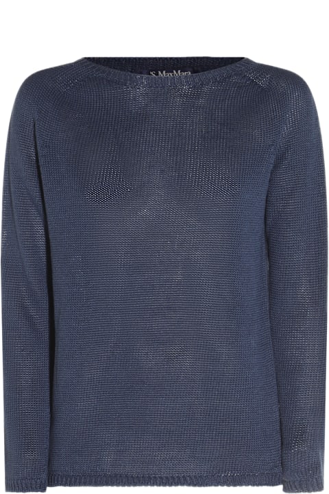 'S Max Mara for Women 'S Max Mara Dark Blue Linen Giolino Knitwear