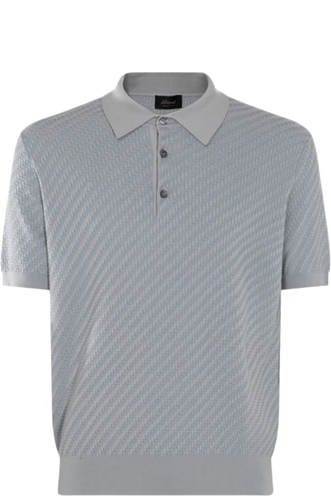 Brioni for Men Brioni Light Blue Cotton-silk Blend Polo Shirt