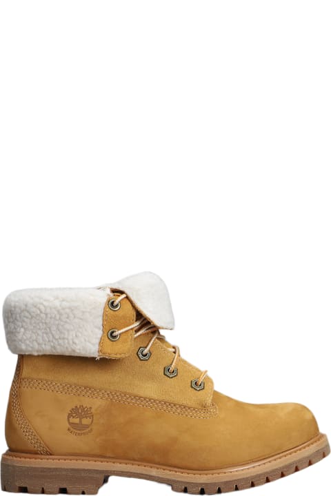 Timberland Boots for Women Timberland Auth Teddy Fleece Combat Boots In Beige Suede
