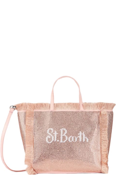 Homeware MC2 Saint Barth Mini Vanity Fringed Bag With Rose Gold Rhinestones