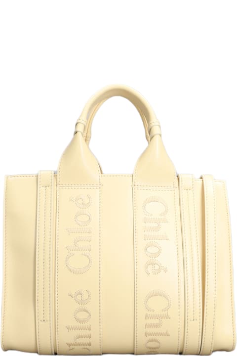 Sale for Women Chloé Woody Tote In Yellow Leather