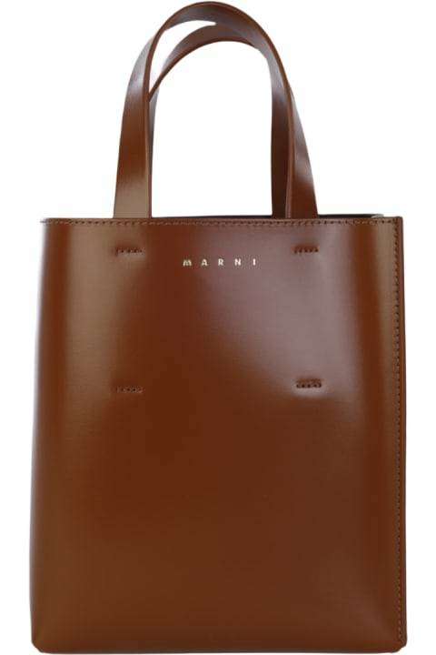 Marni Bags for Women Marni Brown Leather Museo Tote Bag