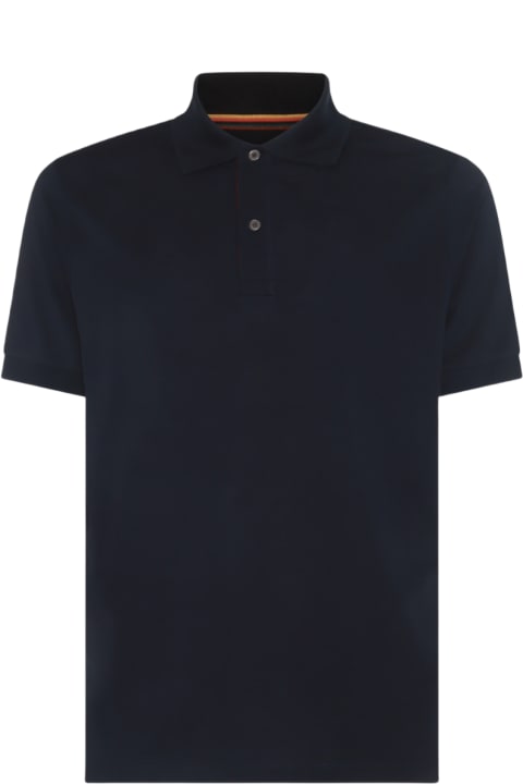 メンズ Paul Smithのトップス Paul Smith Navy Blue Cotton Polo Shirt
