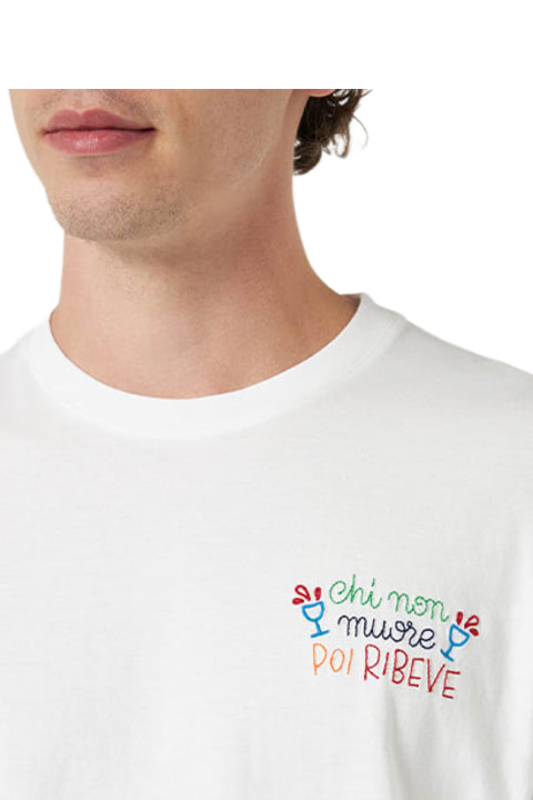 Homeware MC2 Saint Barth Man Classic Fit Cotton Jersey T-shirt Portofino With Chi Non Muore Poi Ribeve Embroidery | Insulti Luminosi Special Edition