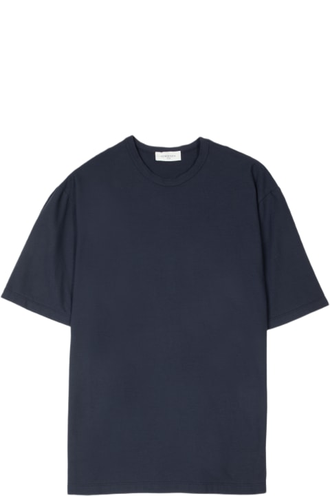 Piacenza Cashmere for Men Piacenza Cashmere T-shirt Dark blue lightweight cotton t-shirt