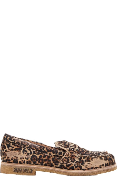 ウィメンズ シューズ Golden Goose Jerry Leopard Print Horsy Leather Loafers