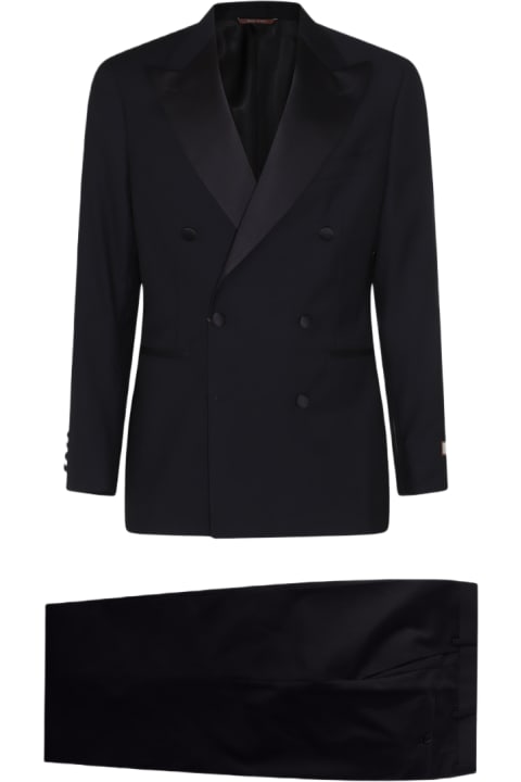 Canali Suits for Men Canali Dark Navy Wool Suits