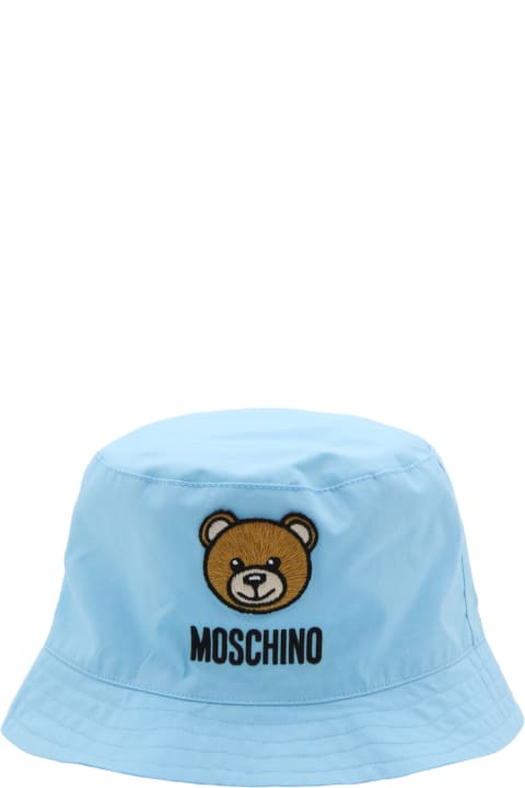 ガールズ Moschinoのアクセサリー＆ギフト Moschino Light Blue Cotton Bucket Hat