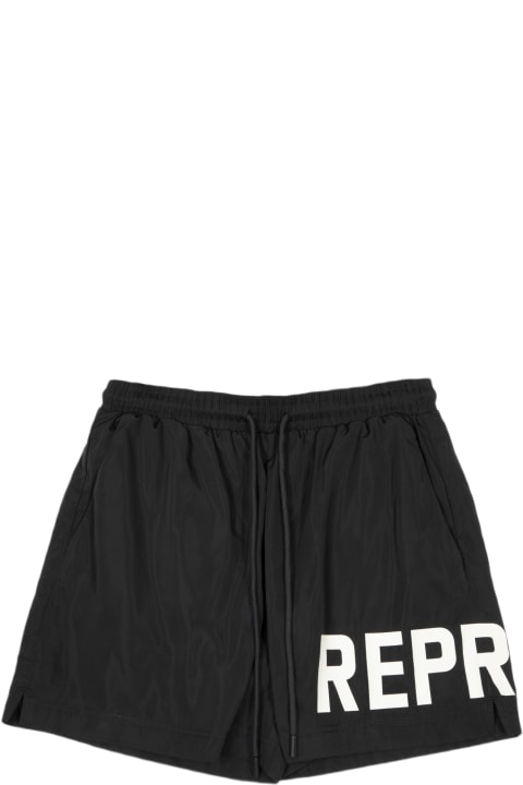 Swimwear for Men REPRESENT Represent Swim Short Black nylon swim shorts with logo - Swim Shorts
