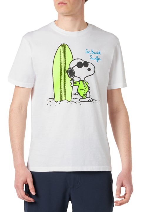 MC2 Saint Barth for Men MC2 Saint Barth Man Cotton T-shirt With Surfer Snoopy Print | Peanuts® Special Edition