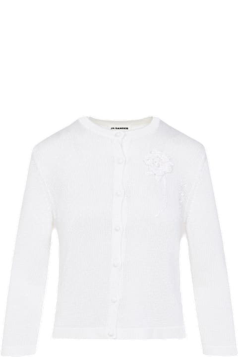 Jil Sander Sweaters for Women Jil Sander Cardigan With Crochet Flower