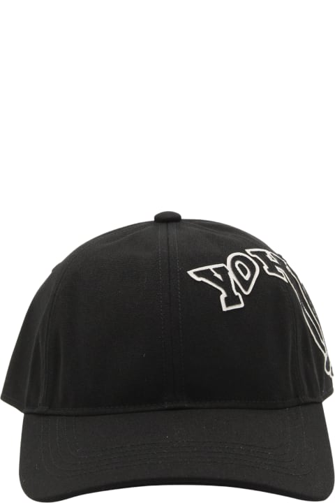 メンズ Y-3の帽子 Y-3 Black And White Cotton Baseball Cap