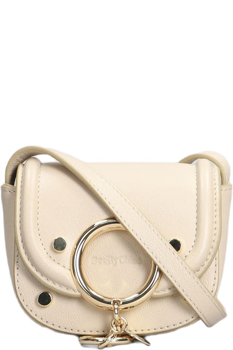See by Chloé for Women See by Chloé Mara Small Shoulder Bag In Beige Leather