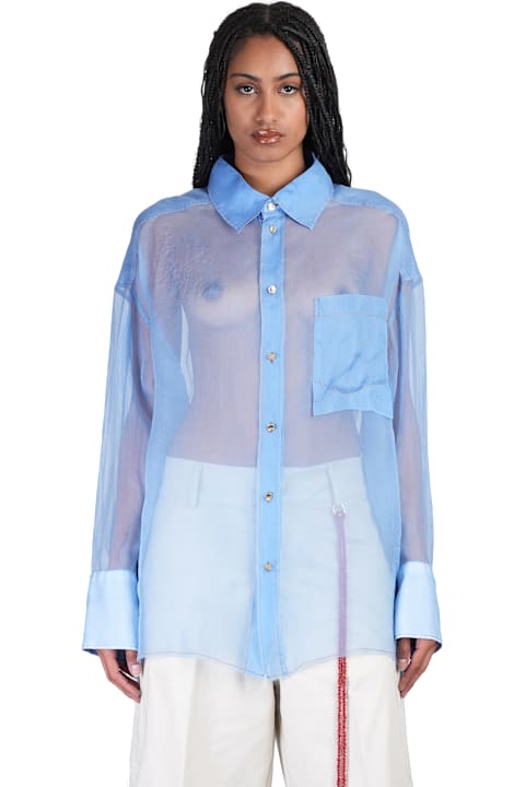 DARKPARK Clothing for Women DARKPARK Nathalie Shirt In Cyan Silk