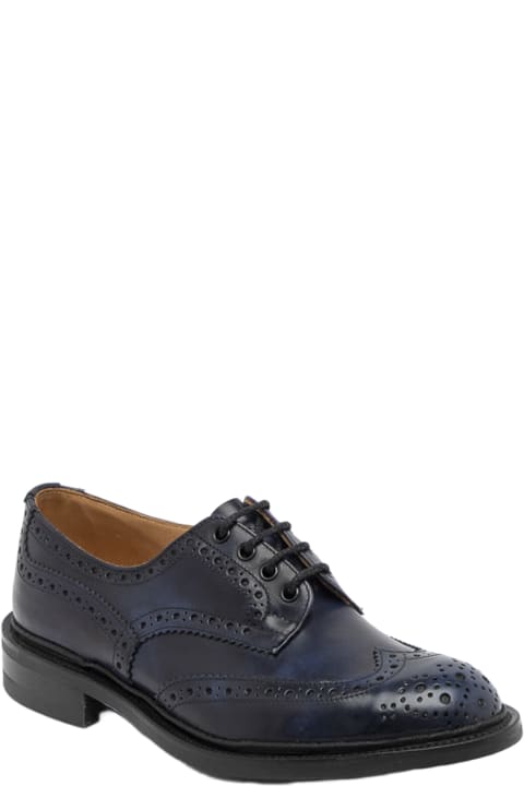 Tricker's Loafers & Boat Shoes for Men Tricker's Bourton Navy Museum Calf Full Brogue Derby Shoe