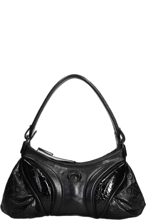 Marine Serre Shoulder Bags for Women Marine Serre Black Leather Stardust Handbag