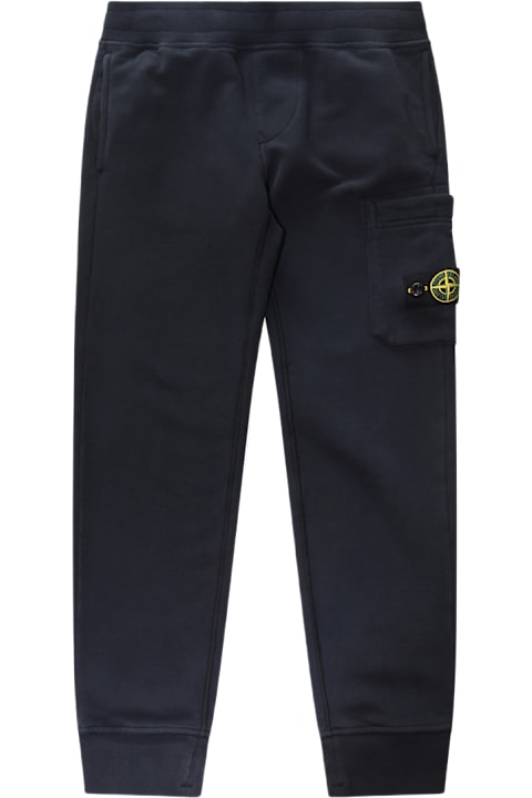 Stone Island Bottoms for Boys Stone Island Blue Cotton Pants