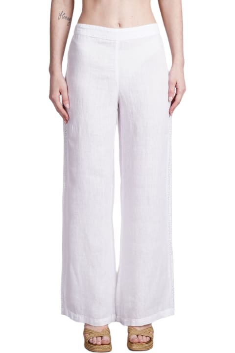 120% Lino Pants & Shorts for Women 120% Lino Pants In White Linen