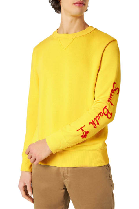 MC2 Saint Barth for Men MC2 Saint Barth Man Yellow Sweatshirt With Saint Barth Embroidery