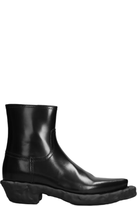 Venga Low Heels Boots In Black Leather